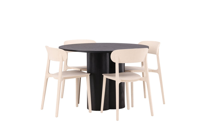 Venture Home OliviaDiningTable-Black/BlackVeneer+ÅstolDiningChair-NatureWoodplasticcomposite_4