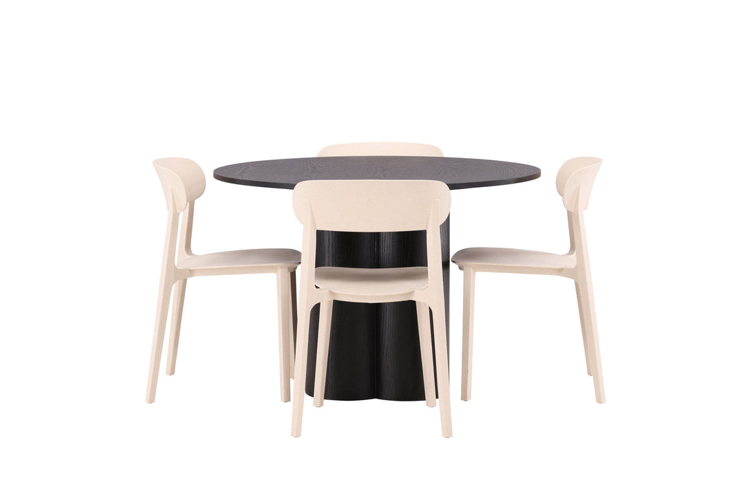 Venture Home OliviaDiningTable-Black/BlackVeneer+ÅstolDiningChair-NatureWoodplasticcomposite_4