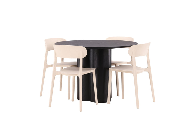Venture Home OliviaDiningTable-Black/BlackVeneer+ÅstolDiningChair-NatureWoodplasticcomposite_4