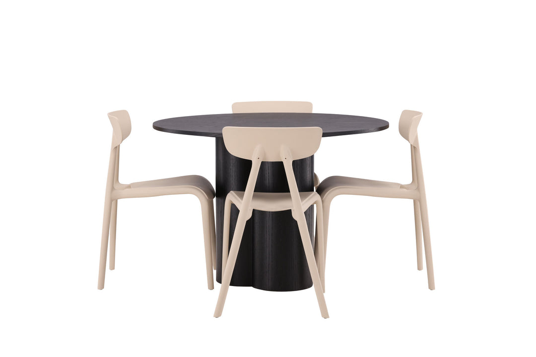Venture Home OliviaDiningTable-Black/BlackVeneer+UrsholmenDiningChair-Nature/beigePolypropylene_4