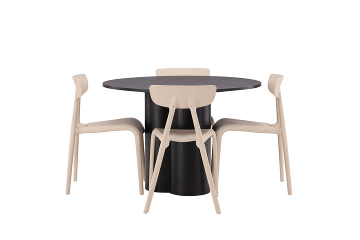 Venture Home OliviaDiningTable-Black/BlackVeneer+UrsholmenDiningChair-Nature/beigePolypropylene_4