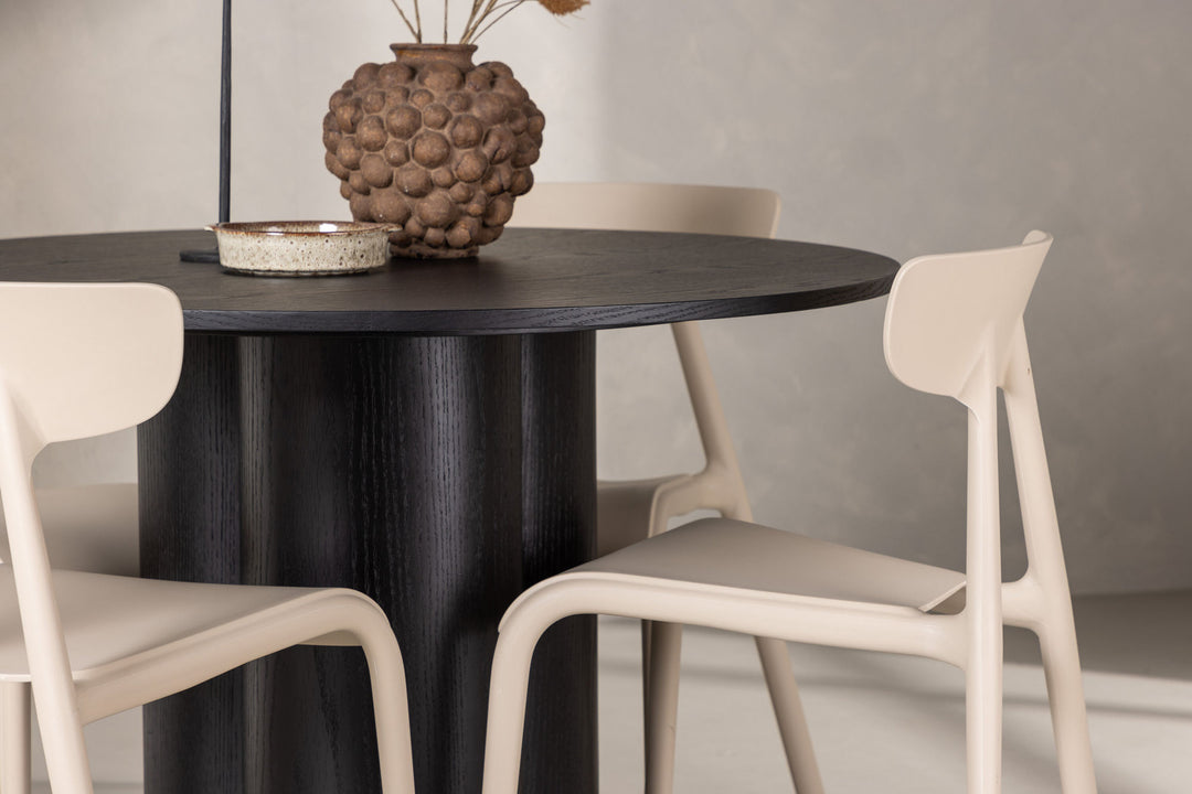 Venture Home OliviaDiningTable-Black/BlackVeneer+UrsholmenDiningChair-Nature/beigePolypropylene_4