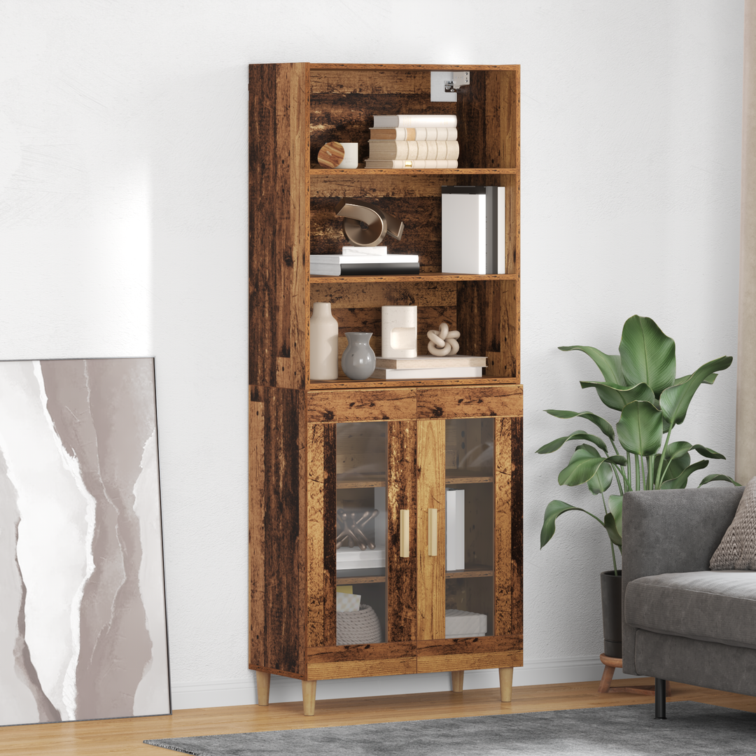 Highboard Gammelt træ 69,5 x 32,5 x 180 cm Konstrueret træ