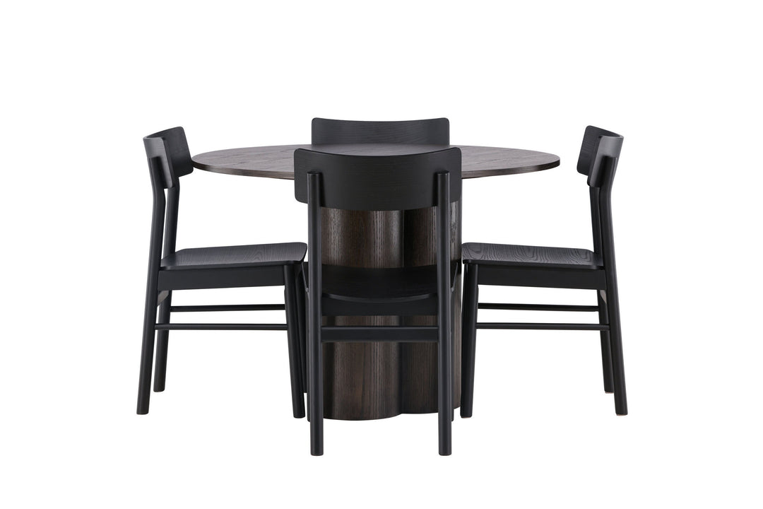 Venture Home Olivia Dining Table - Mocca / Mocca Veneer +Montros Dining Chair - Natural / Natural Rubberwood _4