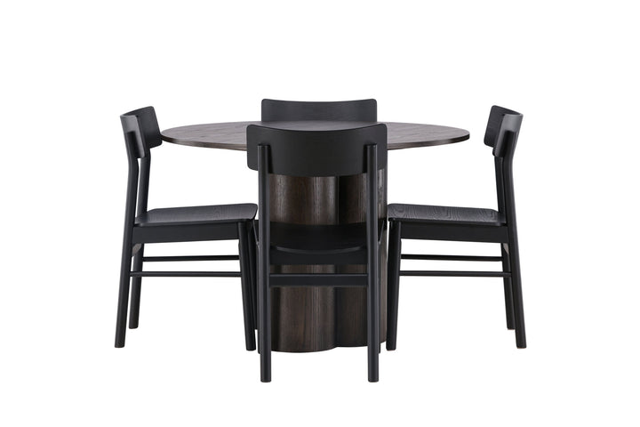 Venture Home Olivia Dining Table - Mocca / Mocca Veneer +Montros Dining Chair - Natural / Natural Rubberwood _4