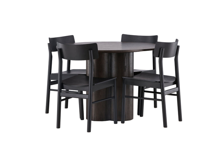 Venture Home Olivia Dining Table - Mocca / Mocca Veneer +Montros Dining Chair - Natural / Natural Rubberwood _4
