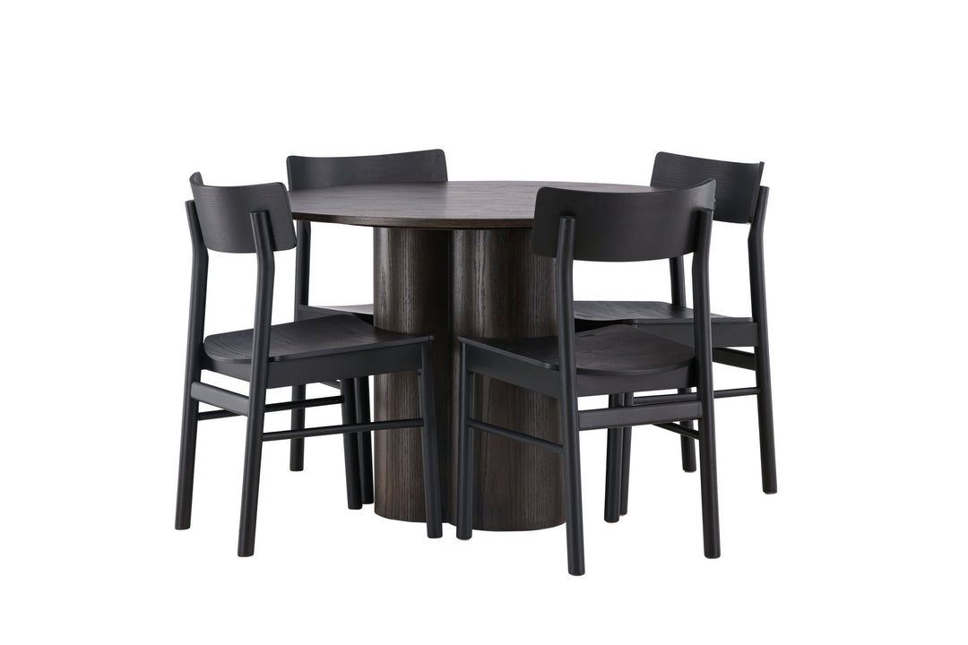 Venture Home Olivia Dining Table - Mocca / Mocca Veneer +Montros Dining Chair - Natural / Natural Rubberwood _4