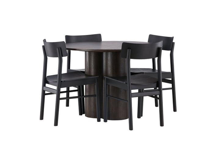 Venture Home Olivia Dining Table - Mocca / Mocca Veneer +Montros Dining Chair - Natural / Natural Rubberwood _4