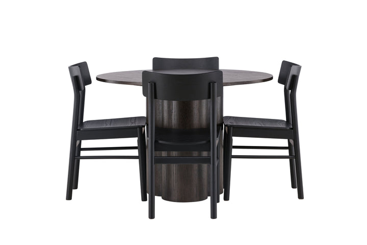 Venture Home Olivia Dining Table - Mocca / Mocca Veneer +Montros Dining Chair - Natural / Natural Rubberwood _4