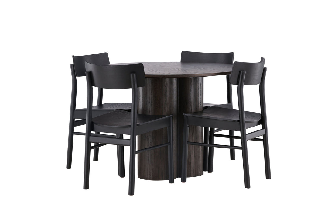 Venture Home Olivia Dining Table - Mocca / Mocca Veneer +Montros Dining Chair - Natural / Natural Rubberwood _4