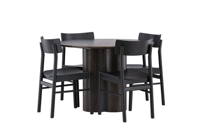 Venture Home Olivia Dining Table - Mocca / Mocca Veneer +Montros Dining Chair - Natural / Natural Rubberwood _4
