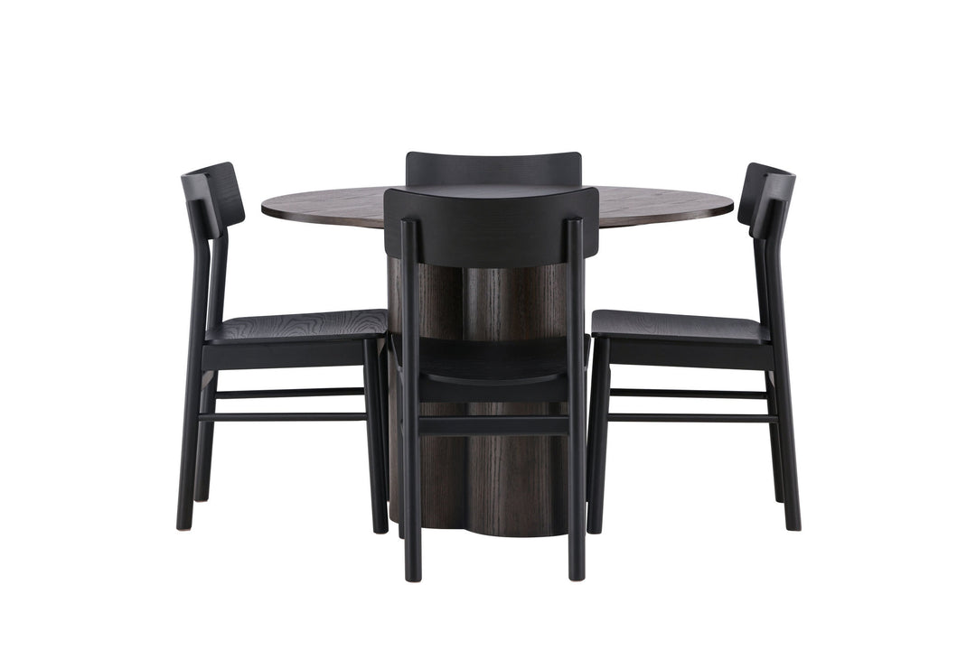 Venture Home Olivia Dining Table - Mocca / Mocca Veneer +Montros Dining Chair - Natural / Natural Rubberwood _4