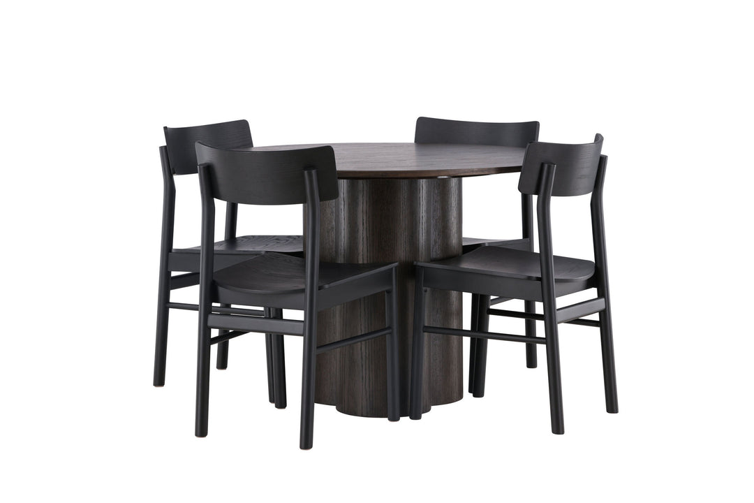 Venture Home Olivia Dining Table - Mocca / Mocca Veneer +Montros Dining Chair - Natural / Natural Rubberwood _4