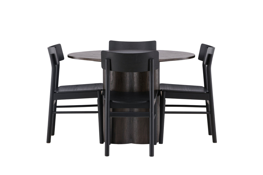Venture Home Olivia Dining Table - Mocca / Mocca Veneer +Montros Dining Chair - Natural / Natural Rubberwood _4