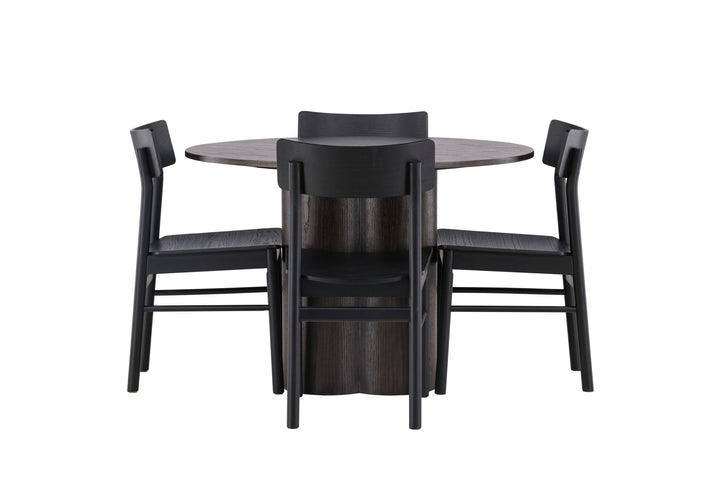 Venture Home Olivia Dining Table - Mocca / Mocca Veneer +Montros Dining Chair - Natural / Natural Rubberwood _4
