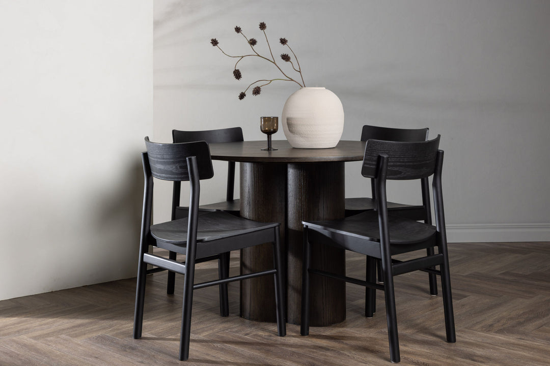 Venture Home Olivia Dining Table - Mocca / Mocca Veneer +Montros Dining Chair - Natural / Natural Rubberwood _4