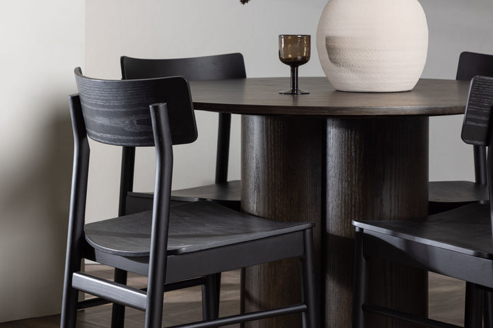 Venture Home Olivia Dining Table - Mocca / Mocca Veneer +Montros Dining Chair - Natural / Natural Rubberwood _4
