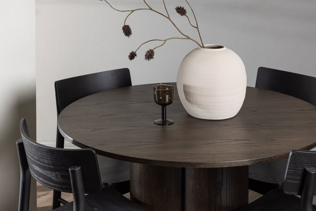 Venture Home Olivia Dining Table - Mocca / Mocca Veneer +Montros Dining Chair - Natural / Natural Rubberwood _4