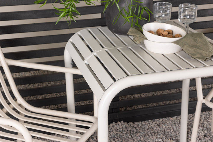 Venture Home Borneo Cafetable Aluminium - Beige / Kvadrat 70*70* +Peking Diningchair Aluminium - Beige / _2