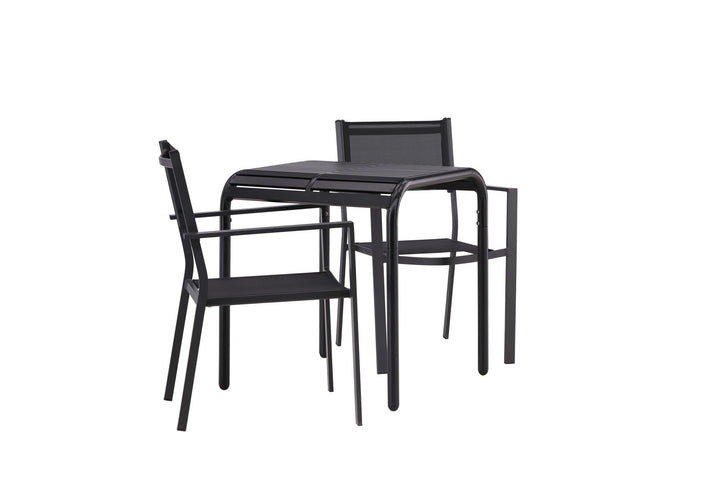Venture Home Borneo Cafetable Aluminium - Black / Kvadrat 70*70* +Copacabana Stacking Chair - Black/Black - Ersätter 4131-408 _2