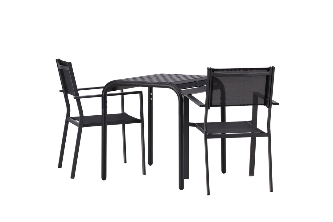 Venture Home Borneo Cafetable Aluminium - Black / Kvadrat 70*70* +Copacabana Stacking Chair - Black/Black - Ersätter 4131-408 _2