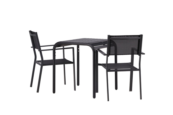 Venture Home Borneo Cafetable Aluminium - Black / Kvadrat 70*70* +Copacabana Stacking Chair - Black/Black - Ersätter 4131-408 _2