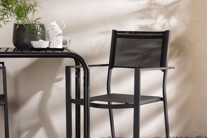 Venture Home Borneo Cafetable Aluminium - Black / Kvadrat 70*70* +Copacabana Stacking Chair - Black/Black - Ersätter 4131-408 _2