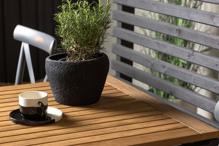Venture Home Diego Cafetable Aluminium - Black / Brown Aintwood - Rectangular 70*70/130* +Tablas Diningchair Aluminium - Black / _2