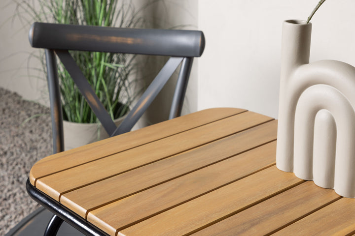 Venture Home Holmbeck Cafetable Steel - Black / Rectangular 55*70*74 +Tablas Diningchair Aluminium - Black / _2