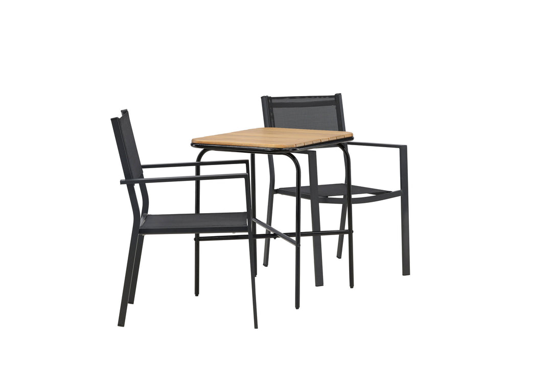 Venture Home Holmbeck Cafetable Steel - Black / Rectangular 55*70*74 +Copacabana Stacking Chair - Black/Black - Ersätter 4131-408 _2