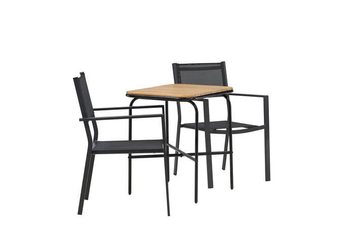 Venture Home Holmbeck Cafetable Steel - Black / Rectangular 55*70*74 +Copacabana Stacking Chair - Black/Black - Ersätter 4131-408 _2