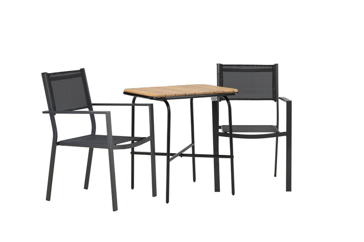 Venture Home Holmbeck Cafetable Steel - Black / Rectangular 55*70*74 +Copacabana Stacking Chair - Black/Black - Ersätter 4131-408 _2