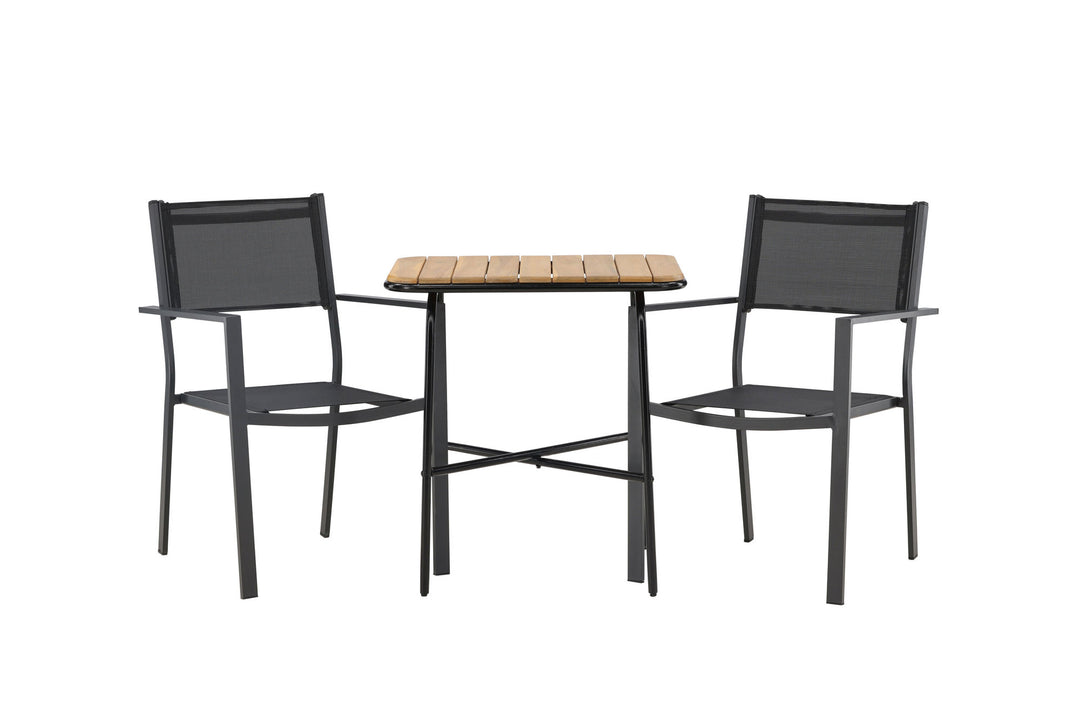 Venture Home Holmbeck Cafetable Steel - Black / Rectangular 55*70*74 +Copacabana Stacking Chair - Black/Black - Ersätter 4131-408 _2