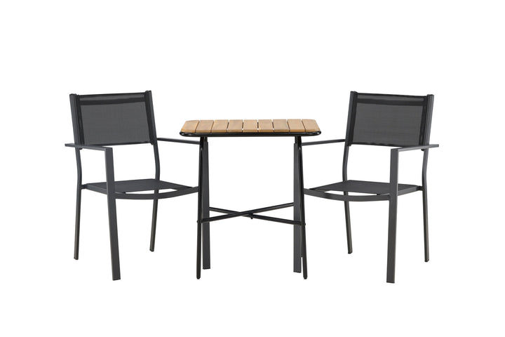 Venture Home Holmbeck Cafetable Steel - Black / Rectangular 55*70*74 +Copacabana Stacking Chair - Black/Black - Ersätter 4131-408 _2