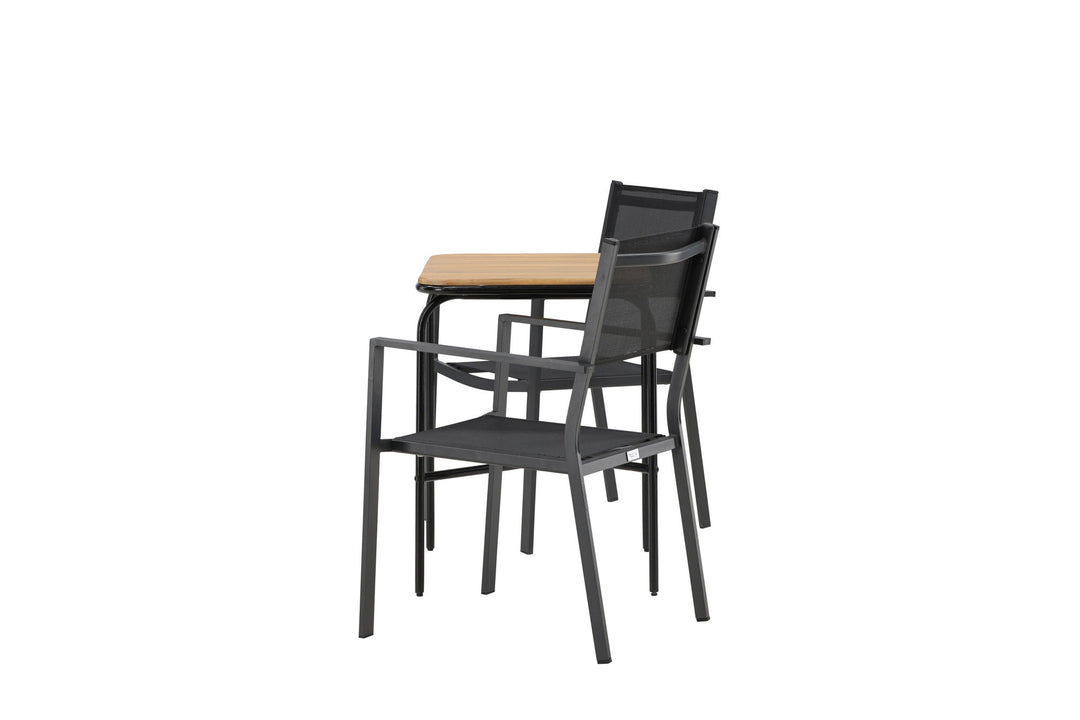 Venture Home Holmbeck Cafetable Steel - Black / Rectangular 55*70*74 +Copacabana Stacking Chair - Black/Black - Ersätter 4131-408 _2