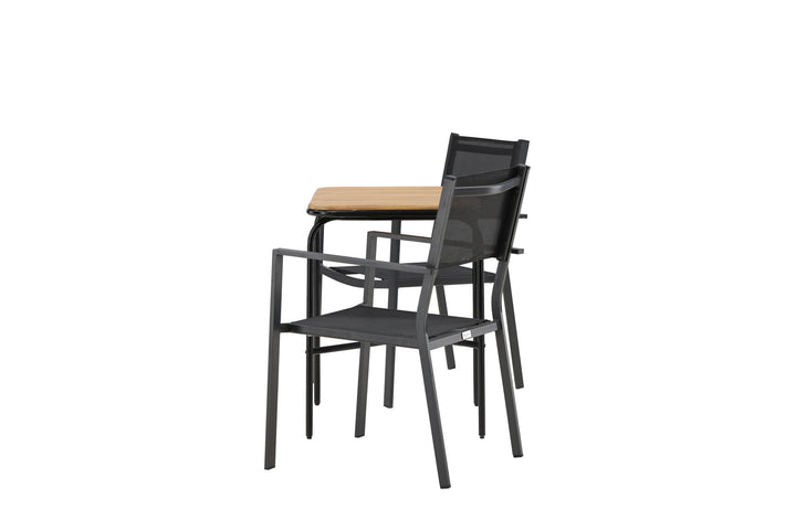 Venture Home Holmbeck Cafetable Steel - Black / Rectangular 55*70*74 +Copacabana Stacking Chair - Black/Black - Ersätter 4131-408 _2