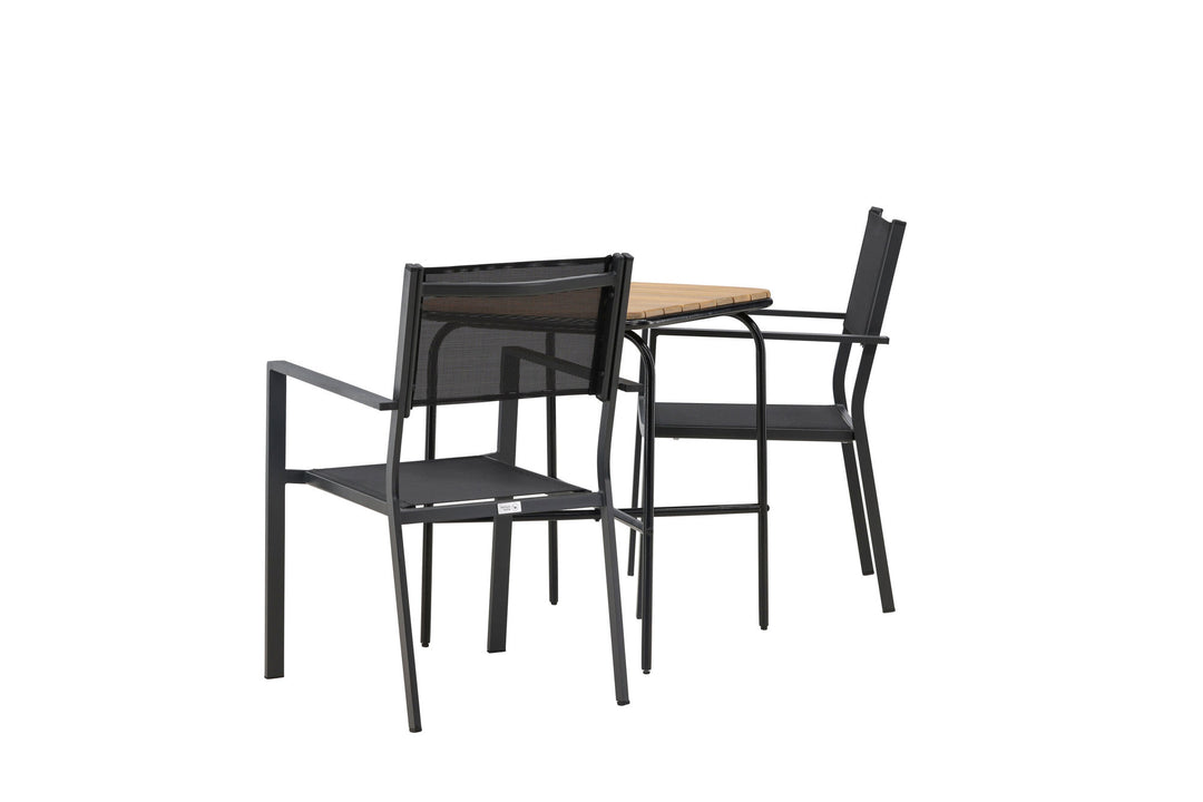 Venture Home Holmbeck Cafetable Steel - Black / Rectangular 55*70*74 +Copacabana Stacking Chair - Black/Black - Ersätter 4131-408 _2