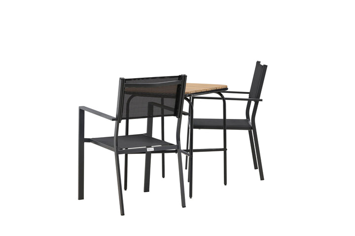 Venture Home Holmbeck Cafetable Steel - Black / Rectangular 55*70*74 +Copacabana Stacking Chair - Black/Black - Ersätter 4131-408 _2