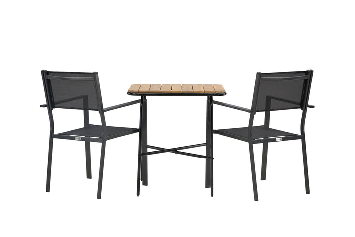 Venture Home Holmbeck Cafetable Steel - Black / Rectangular 55*70*74 +Copacabana Stacking Chair - Black/Black - Ersätter 4131-408 _2