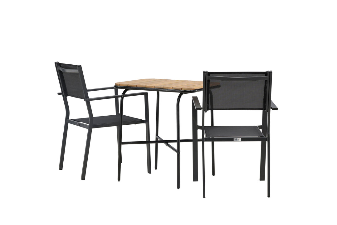 Venture Home Holmbeck Cafetable Steel - Black / Rectangular 55*70*74 +Copacabana Stacking Chair - Black/Black - Ersätter 4131-408 _2
