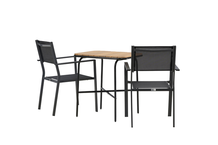 Venture Home Holmbeck Cafetable Steel - Black / Rectangular 55*70*74 +Copacabana Stacking Chair - Black/Black - Ersätter 4131-408 _2