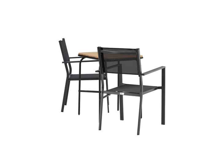 Venture Home Holmbeck Cafetable Steel - Black / Rectangular 55*70*74 +Copacabana Stacking Chair - Black/Black - Ersätter 4131-408 _2