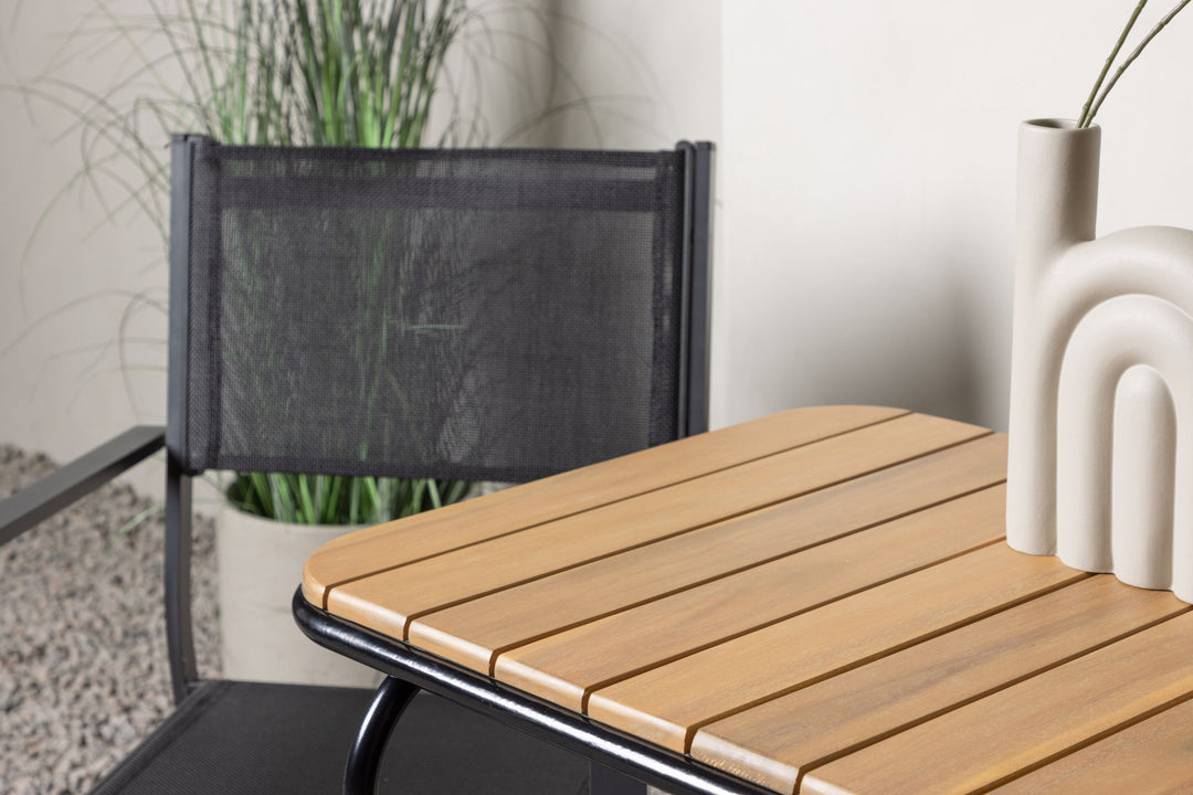 Venture Home Holmbeck Cafetable Steel - Black / Rectangular 55*70*74 +Copacabana Stacking Chair - Black/Black - Ersätter 4131-408 _2