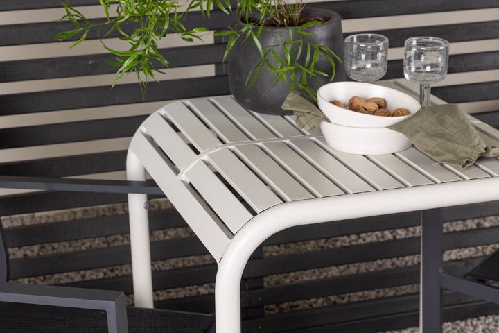 Venture Home Borneo Cafetable Aluminium - Beige / Kvadrat 70*70* +Copacabana Stacking Chair - Black/Black - Ersätter 4131-408 _2