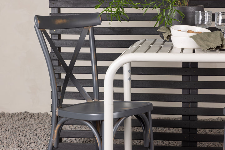 Venture Home Borneo Cafetable Aluminium - Beige / Kvadrat 70*70* +Tablas Diningchair Aluminium - Black / _2