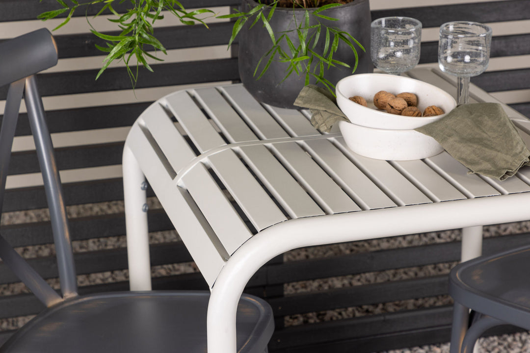 Venture Home Borneo Cafetable Aluminium - Beige / Kvadrat 70*70* +Tablas Diningchair Aluminium - Black / _2