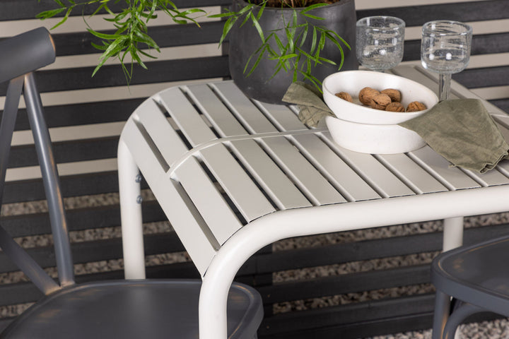 Venture Home Borneo Cafetable Aluminium - Beige / Kvadrat 70*70* +Tablas Diningchair Aluminium - Black / _2