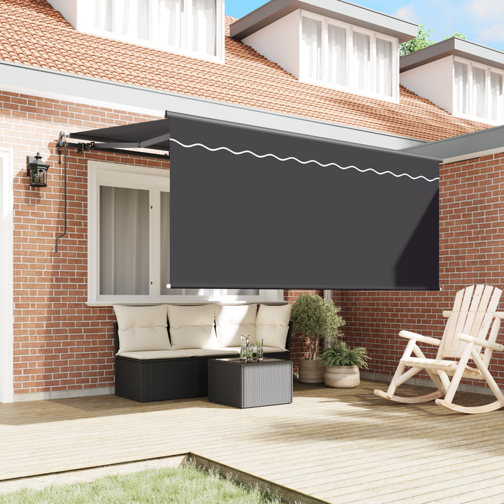 Utrækkelig Markise Stribet Antracit 300 x 200 cm Stof