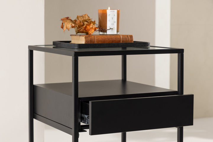 Venture Home Fortaleza  Side Table - Black / Black