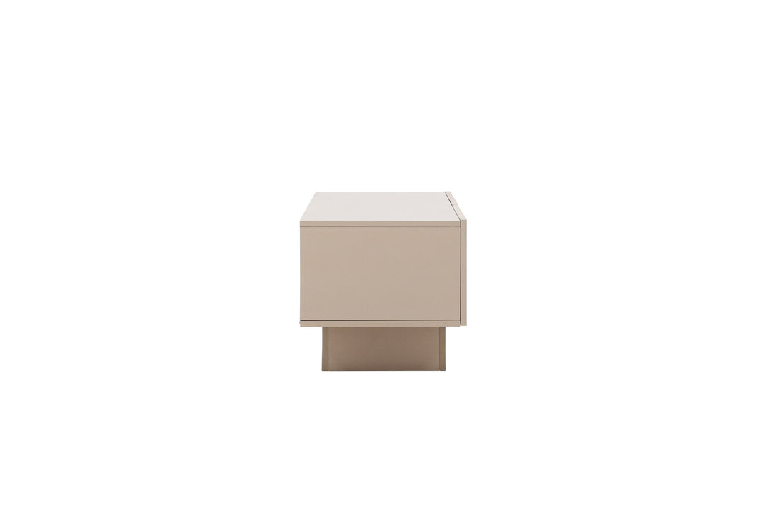 Venture Home Cuenca TV-bord - Beige / Sort glas Melamin/Glas